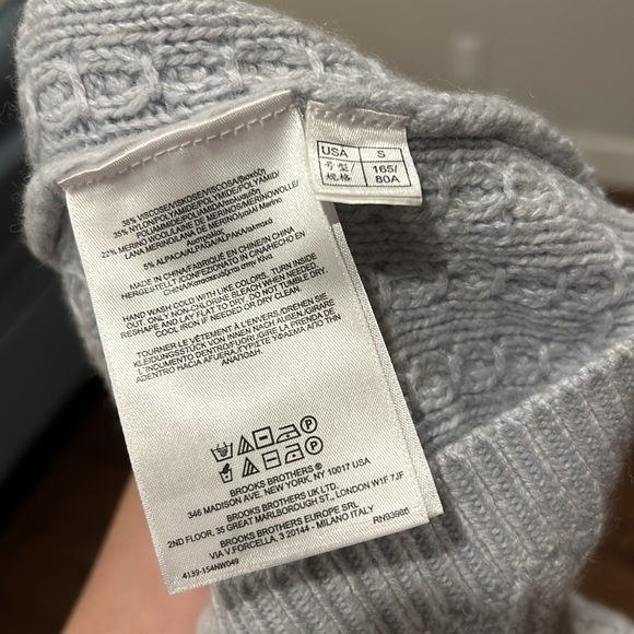 Brooks Brothers wool alpaca cable stitch sweater - Picture 4 of 4